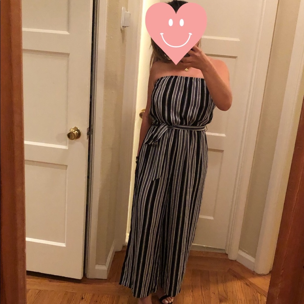 Striped Black & White Jumpsuit